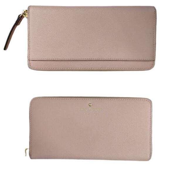 Kate Spade Light Pink Zip Around Wallet Leather Pre-Owned - Picture 1 of 16